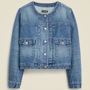 J.CREW Women's Pleated Denim Lady Jacket - Size Small
